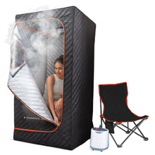 Sharper Image® Steamer Sauna Portable Spa – Steam Generator, Foot Pad, & Folding Chair| Perfect for Indoor Full Body Wellness & Recovery| at Home Sauna Tent Sauna Box| Personal Sauna Gift Set