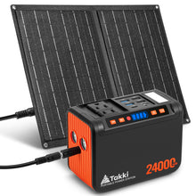 Takki 120W Peak Solar Generator Portable Power Station with 21W Panels, 88Wh Solar Charger Power Bank AC DC USB Ports for Camping Tent Laptop Outdoor Emergency