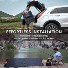 NURZVIY Portable Solar Panel 200 Watt Foldable 200W Solar Cell Solar Charger for Power Station, Waterproof w/Adjustable Kickstand XT60 Anderson DC 8mm Connector for Camping, Off Grid Living