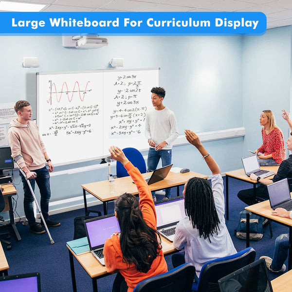 maxtek 60 x 48 Double Sided Rolling Whiteboard, Mobile Whiteboard Magnetic White Board - Large Reversible Dry Erase Board Easel Standing Board on Wheels with Stand (60 x 48)