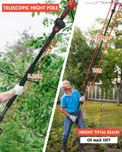 VEITORLD 2-IN-1 Cordless Electric Pole Pruning Shears, 15ft Reach, 1.2