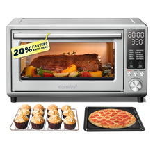 COMFEE' Toaster Oven Air Fryer FLASHWAVE™ Ultra-Rapid Heat Technology, Convection Toaster Oven Countertop with Bake Broil Roast, 6 Slices Fits 12’’ Pizza 24QT, 4 Accessories 1750W Stainless Steel