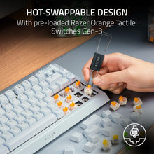 Razer BlackWidow V4 75% Mechanical Gaming Keyboard: Hot Swappable Design - Compact & Durable - Orange Tactile Switches - Chroma RGB - Roller & Media Keys - Wrist Rest Snap Tap - White