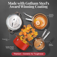 Gotham Steel 20 Pc Pots and Pans Set Nonstick Cookware + Bakeware Set, Complete Ceramic for Kitchen, Non Stick with Lids, Dishwasher / Oven Safe, Toxic - Red