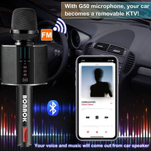 BONAOK Karaoke Microphone, Portable Wireless Bluetooth Karaoke Mic for Adults&Kids Car Home Outdoor Party, Karaoke Machine for PC/All Smartphone G50 Black 2025