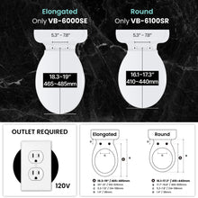 VOVO VB-6000SE Elongated Bidet Toilet Seat, Warm Water, LED Light, Heated Seat, White, Dryer, Stainless Steel Nozzle, Made in Korea