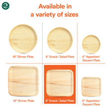 ECO SOUL Compostable 8 Inch Palm Leaf Square Plates (400 Count) Like Bamboo Plates | Biodegradable | Eco-Friendly, Microwave & Oven Safe