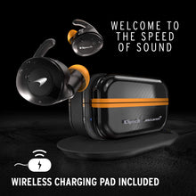 Klipsch T5 II True Wireless Sport Earphones McLaren Edition with Dust/Waterproof Case & Earbuds, Best Fitting Ear Tips, Ear Wings, 32 Hours of Battery Life, & Wireless Charging Case,Black