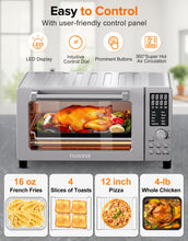 Nuwave Bravo Pro Smart 21QT Toaster Oven Air Fryer Combo, Convection Oven Countertop, 10 functions all in 1, with even & quick crisp technology, 50-450°F, 1800W, Stainless Steel