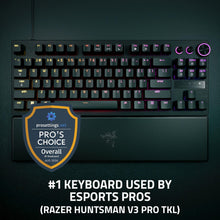 Razer Huntsman V3 Pro TKL Esports Gaming Keyboard: Analog Optical Switches - Razer Snap Tap - Rapid Trigger - Adjustable Actuation - Media Keys & Dial - Doubleshot PBT Keycaps - Wrist Rest - Black