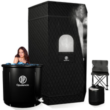 Portable Sauna Box with Ice Bath - Spacious at Home Sauna Tent with Cold Plunge Tub, Portable Steam Sauna with 3L Steamer, Fast Heating with 9 Levels, Chair, Remote, Easy Cleaning, 5.9' x 2.9' x 2.9'