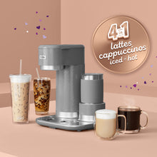 Mr. Coffee 4-in-1, Latte Lux, Iced, Hot Coffee Maker, with Built-In Milk Frother, Single-Serve, 22 Ounces