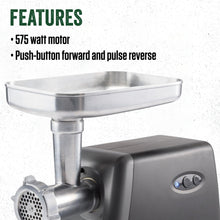 LEM Products #8 Countertop Meat Grinder, 575 Watt Aluminum Electric Meat Grinder Machine, Ideal for Occasional Use