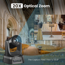 TONGVEO Conference Room PTZ Camera System with 20X Optical Zoom | 1080P 60fps HDMI USB Webcam for Church Streaming Online Video Conference| Compatible with Zoom, Skype, OBS | Easy Setup