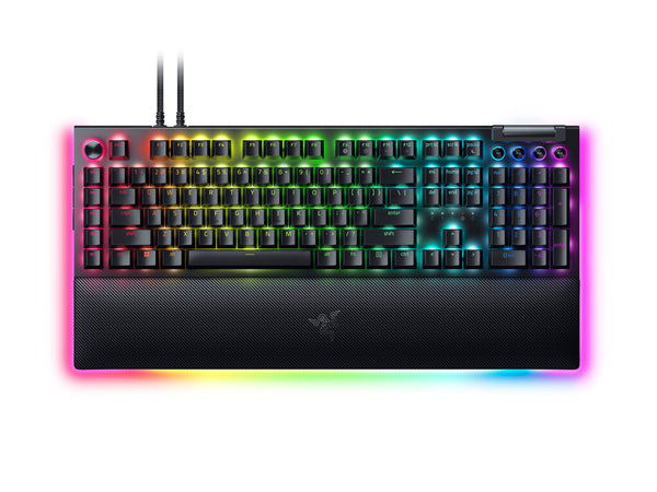 Razer BlackWidow V4 Pro Wired Mechanical Gaming Keyboard: Yellow Switches Linear & Silent - Doubleshot ABS Keycaps - Command Dial - Chroma RGB - Magnetic Wrist Rest Snap Tap