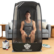 Portable Sauna for Home | 2.6L at Home Sauna Steam Tent, Remote, & Foot Massager | 9 Levels, Pop Up Sauna w/Chair & Waterproof Mat, 4.7' H x 2.6' W at Home Sauna Full Body