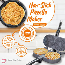 C. Palmer Original Non-Stick Pizzelle Iron, Model 1000T, Electric Pizelle Maker, Made in America