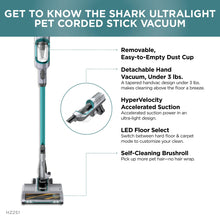 Shark HZ251 Ultralight Corded Stick Self-Cleaning Brushroll, Perfect, Converts to Hand Vacuum, LED Headlights, - Pet Crevice & Upholstery Tools, Teal.32 Quarts Capacity