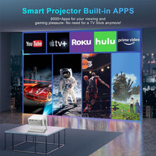 Smart Projector with Built in Apps - Electric Focus, Auto Keystone, Salange Android Projector 4k Wifi Bluetooth, 360° Ajustable Mini Protable Outdoor Movie Projectors, Compatible w iPhone, TV Stick