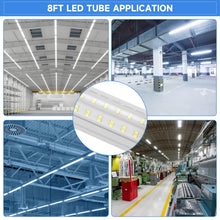 8FT U Shape 125W Integrated LED Tube Light, 6500K Clear White, 20000LM Super Bright, Flush Mount/Hanging, Linkable Shop Lights for Garage Workshop, Plug&Play, 8 Pack