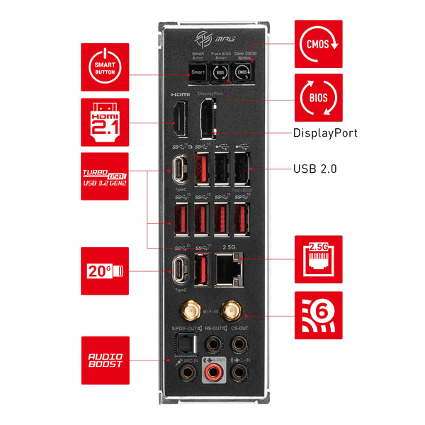 MSI MPG X670E Carbon WiFi Computer Gaming Motherboard (AMD AM5, DDR5, PCIe 5.0, SATA 6Gb/s, M.2, USB 3.2 Gen 2, Wi-Fi 6E, HDMI/DP, Supports Bluetooth 5.3, 2.5G LAN, ATX) AMD PC Motherboard (Renewed)