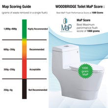 WOODBRIDGEE One Piece Toilet with Soft Closing Seat, Chair Height, 1.28 GPF Dual, Water Sensed, 1000 Gram MaP Flushing Score Toilet with Chorme Button, White,B0940-F-C