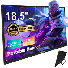 Tpsmtdis 18.5inch Portable Monitor, Laptop Monitors 120Hz Travel Gaming Monitor, 400Nits HDR FHD Plug&Play Dual Speakers, External Screen for PC, Tablet,Mac,Sw-Itch, Xbox, PS3/4/5 Will