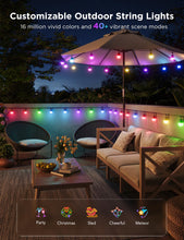 Govee Smart Outdoor String Lights 2, 144ft Outdoor Lights with Dimmable Warm White LED Bulbs, 47 Scene Modes for Patio, Backyard, Balcony, IP65 Waterproof, Works with Alexa, App Control