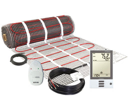 LuxHeat 60 Sqft Mat Kit, 120v Electric Radiant Floor Heating System for Under tile, Stone and Laminate. Kit Includes Alarm, Heated Floor Mat, UDG OJ Microline Programmable Thermostat w/GFCI & Sensor