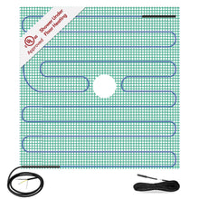 WarmlyYours Shower Floor Heating Mat 48 x 48 in., Electric Radiant Heating, Thin, Silent, and Invisible Under Tile and Stone. Designed and Approved for Wet Locations (TempZone)