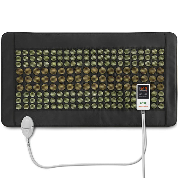 UTK Far Infrared Heating Pad for Back, Full Back Infrared Heating Pad, Weight Heating pad with132 Jade & 54 Tourmaline Stones,160 Watt Fast Heat Up, Larger Size:21x38 Inches