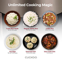 Cuckoo High 6 Cup Electric Heating Pressure Rice Cooker & Warmer – 12 Built-in Programs Including Glutinous (White), Mixed, Brown, GABA, Black Copper