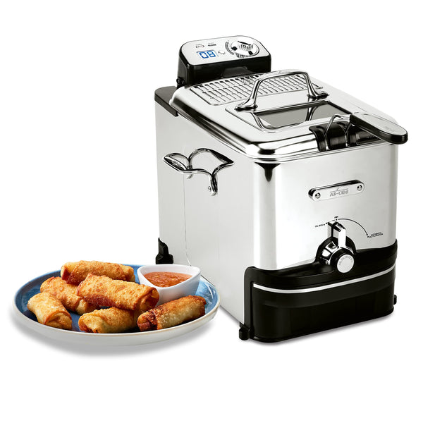 All-Clad Electric Deep Fryer with Basket and Lid, Stainless Steel Deep Fryer for Home Use, 1700W, Dishwasher Safe