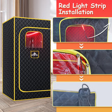 ANLIK Red Light Portable Steam Sauna for Home,1 Personal Sauna Box for Home Spa, 1300W 3L Steamer, Full Body Sauna Tent, Home Sauna SPA, 2.62’ x 2.62’ x 5.9’FT (Yellow)