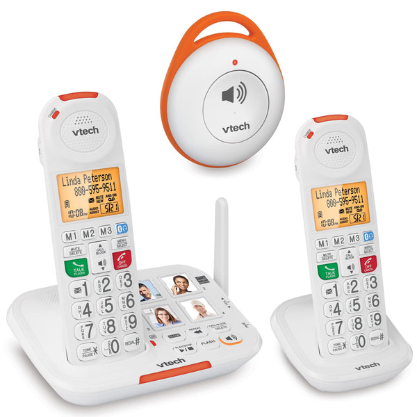 Bundle of VTech SN5127 Amplified Cordless Senior Phone with Answering Machine + VTech SN5107 Amplified Cordless Handset + VTech SN7022 Wearable Home Sos Pendant