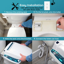 BidetMate 2000 Series Electric Bidet Toilet Seat with Unlimited Heated Water, Side Controls, Deodorizer, Warm Air Dryer - Self-Cleaning - Elongated Electric Bidet Attachment for Toilets