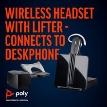 Plantronics - CS540 Wireless DECT Headset with Lifter (Poly) - Single Ear (Mono) Convertible (3 wearing styles) - Connects to Desk Phone - Noise Canceling Microphone