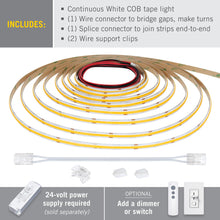 Armacost Lighting RibbonFlex Pro 24V White COB LED Strip Light Tape 3000K, 315 Lumens/Ft, 20M 172260