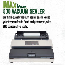 LEM Products MaxVac 500 Aluminum Vacuum Sealer with Removable Bag Holder and Cutter, Silver and Black