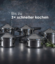 Kuhn Rikon DUROMATIC® Pressure Cooker 11” 8.45 qt family of 6 wide base for better braising, Stainless