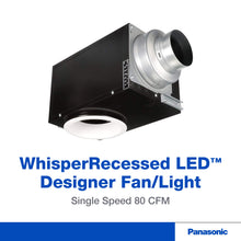 Panasonic WhisperRecessed LED Designer Fan with Light - Quiet Ventilation Fan for Bathroom or Living Room - Energy-Saving - with 6