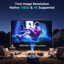 [Rechargeable&Electric Focus] Projector with WiFi 6 and Bluetooth,Mini Portable Outdoor Movie Projector 1080P 4K Support,Auto Keystone 270°Rotatable Android 11 for Phone/TV/Laptop