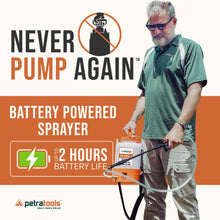 PetraTools Battery Powered Sprayer 1 Gallon - HD1000-S - Heavy Duty Electric Sprayers in Lawn and Garden for Weed/Pest Control, Watering & More - with 2 Nozzles & Strap (1 Gallon)