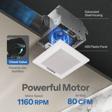 VIVOHOME Ultra-Quiet 80 CFM Bathroom Exhaust Fan, 1.5 Sone 95 Sq.Ft Coverage Bathroom Exhaust Fan with Light, 165CFM Shower Ventilation Exhaust Fan with 6500K LED Light Combo