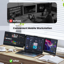 Portable Monitor, Laptop Screen Extender Kwumsy S2 Triple Laptop Monitor Extender Ultra Slim 14