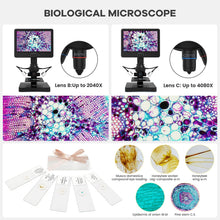 Andonstar AD249S-P 10.1 Inch HDMI Digital Microscope, 4000x 3 Lens 2160P UHD Video Record, Biological Microscope Kit for Adults and Kids, Coin Microscope for Error Coins, Prepared Slides, 32G SD Card