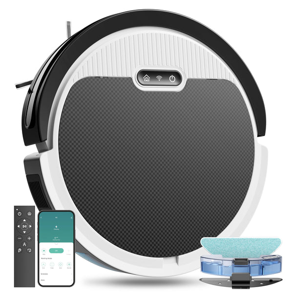 Kipvvo V3 Robot Vacuum and Mop Combo,3 in 1 Ultra Thin 5000Pa Powerful Suction Self-Charging Automatic Robot Vacuum Cleaners for Home,APP/Voice/WiFi/Alexa Control for Multi Surface Cleaning