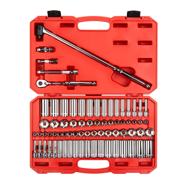 TEKTON 3/8 Inch Drive 6-Point Socket and Ratchet Set, 73-Piece (1/4-1 in., 6-24 mm) | SKT15311