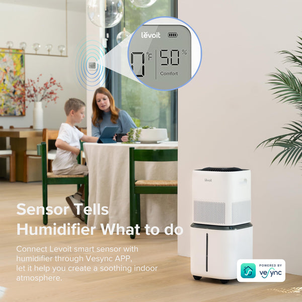 LEVOIT Superior 6000S Smart Evaporative Humidifiers for Home Whole House up to 3000ft², 6 Gal, Last 72-Hour, Premium Filter, Dry Mode, Wheels & Water Fill Hose & Foldable Storage - Quiet Sleep Mode