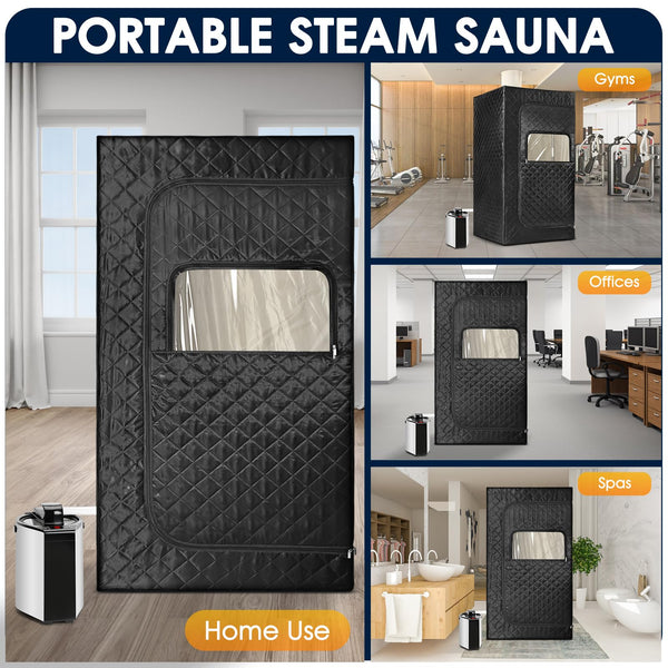 Portable Sauna, Personal Sauna for Home,Steam Sauna,Sauna Box Sauna Tent with 3L Steamer, UV Atomization, Cycling Timer and 9 Levels,72''X36''X36''- Black